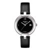 tissot trend pinky black dial black leather ladies watch 28mm